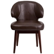 Flash Furniture Leather Lounge Chair in Brown and Walnut