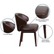 Flash Furniture Leather Lounge Chair in Brown and Walnut