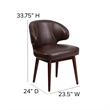 Flash Furniture Leather Lounge Chair in Brown and Walnut