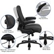 Flash Furniture Big and Tall Leather Swivel Office Chair in Black