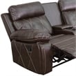 Flash Furniture 3 Seat Leather Reclining Home Theater Seating in Brown