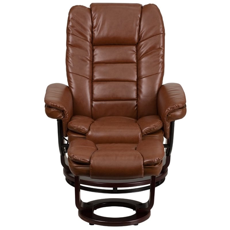 Flash Furniture Leather Recliner in Vintage Brown
