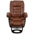 Flash Furniture Leather Recliner in Vintage Brown