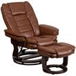 Flash Furniture Leather Recliner in Vintage Brown