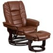 Flash Furniture Leather Recliner in Vintage Brown