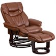Flash Furniture Leather Recliner in Vintage Brown