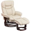 Flash Furniture Leather Swivel Recliner and Ottoman in Beige