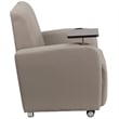 Flash Furniture Leather Guest Chair with Cup Holder in Gray