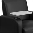 Flash Furniture Leather Guest Chair with Cup Holder in Black