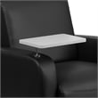 Flash Furniture Leather Guest Chair with Cup Holder in Black