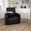 Flash Furniture Leather Guest Chair with Cup Holder in Black
