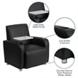 Flash Furniture Leather Guest Chair with Cup Holder in Black