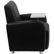 Flash Furniture Leather Guest Chair with Cup Holder in Black