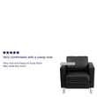 Flash Furniture Leather Guest Chair with Cup Holder in Black