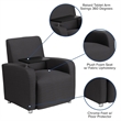 Flash Furniture Leather Guest Chair with Cup Holder in Black