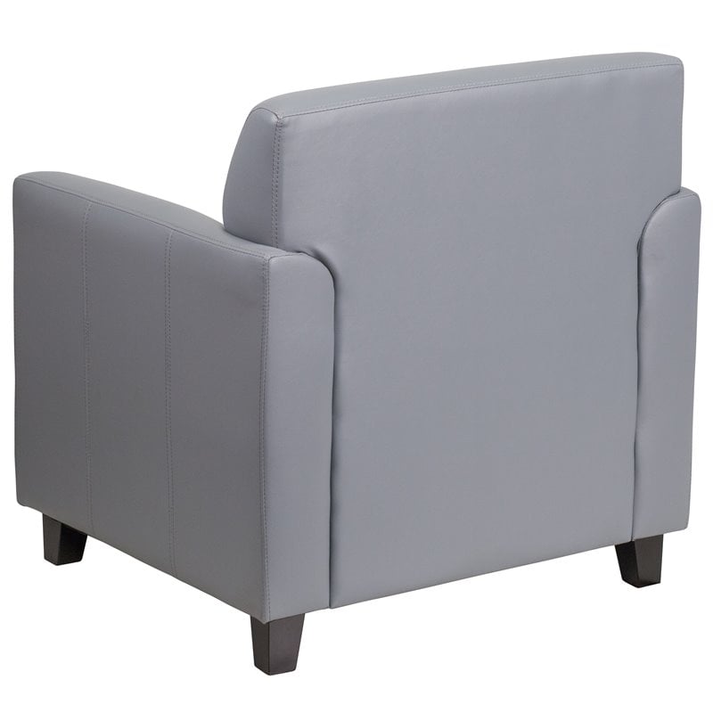 Flash Furniture Leather Reception Chair in Gray