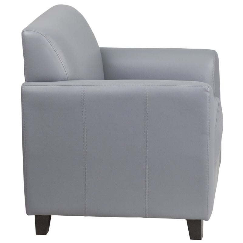 Flash Furniture Leather Reception Chair in Gray
