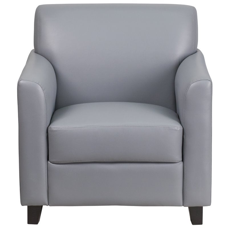 Flash Furniture Leather Reception Chair in Gray