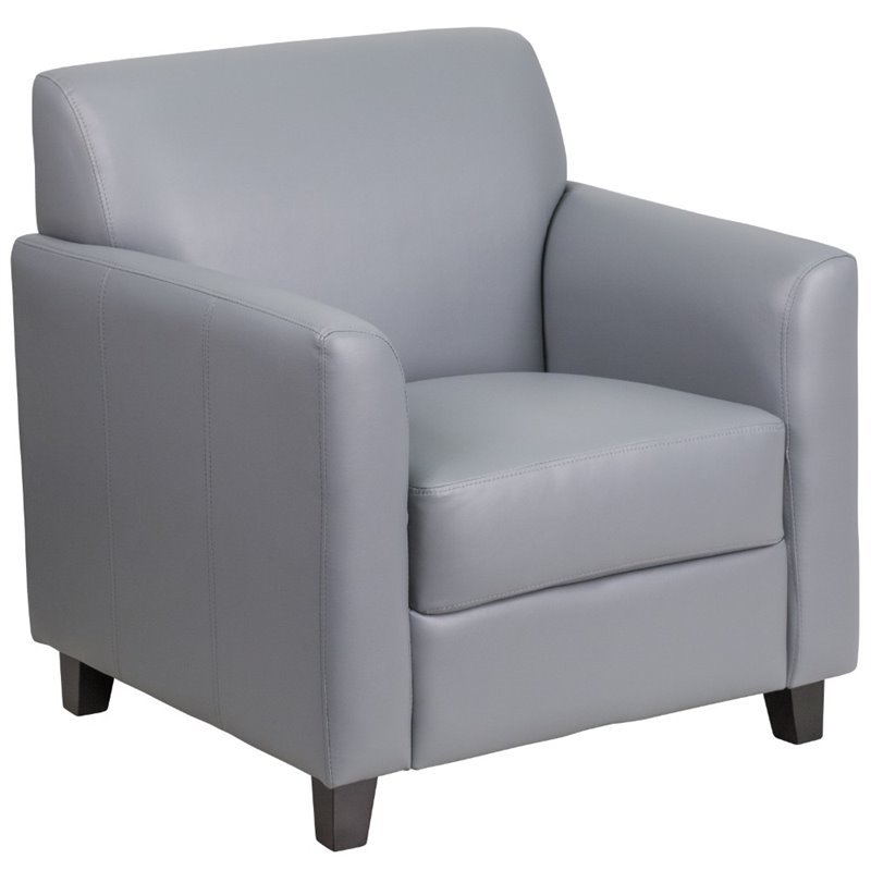 Flash Furniture Leather Reception Chair in Gray