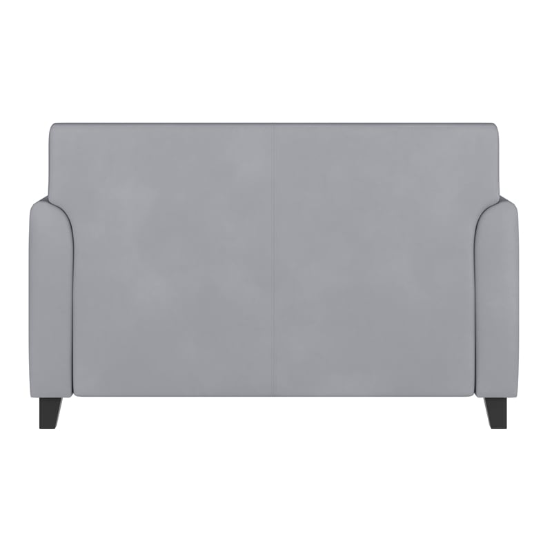 Flash Furniture Leather Reception Loveseat in Gray