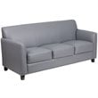 Flash Furniture Leather Reception Sofa in Gray