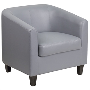 Flash Furniture Leather Reception Chair in Gray