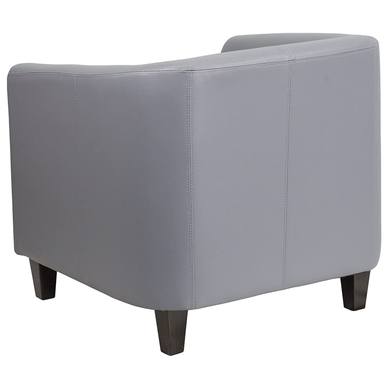 Flash Furniture Leather Reception Chair in Gray