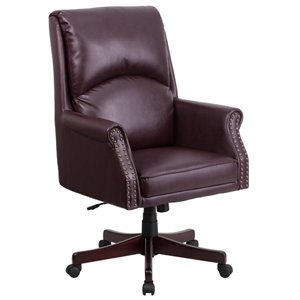flash furniture traditional leather high back office swivel chair