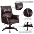 Flash Furniture High Back Leather Swivel Office Chair in Brown
