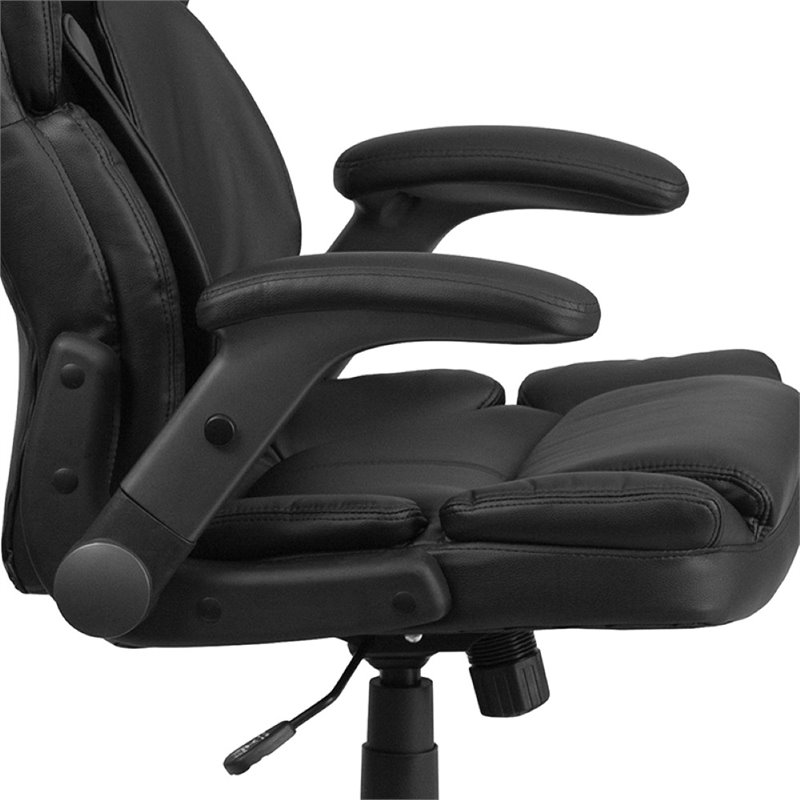 Flash Furniture High Back Leather Swivel Office Chair in Black