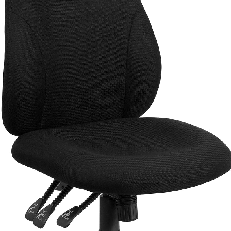 Flash Furniture Mid Back Fabric Swivel Office Chair in Black