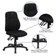 Flash Furniture Mid Back Fabric Swivel Office Chair in Black
