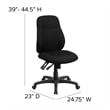 Flash Furniture Mid Back Fabric Swivel Office Chair in Black