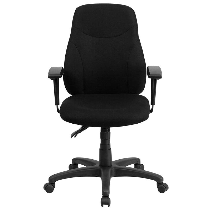 Flash Furniture Mid Back Fabric Swivel Office Chair in Black