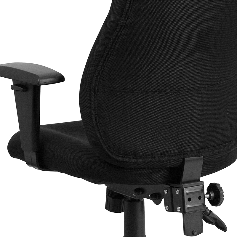 Flash Furniture Mid Back Fabric Swivel Office Chair in Black