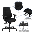 Flash Furniture Mid Back Fabric Swivel Office Chair in Black