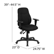 Flash Furniture Mid Back Fabric Swivel Office Chair in Black
