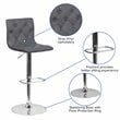 Flash Furniture Faux Leather Tufted Adjustable Bar Stool in Gray