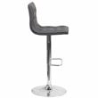 Flash Furniture Faux Leather Tufted Adjustable Bar Stool in Gray