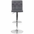 Flash Furniture Faux Leather Tufted Adjustable Bar Stool in Gray