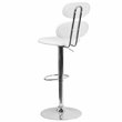 Flash Furniture Faux Leather Adjustable Bar Stool in White
