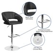 Flash Furniture Faux Leather Adjustable Bar Stool in Black