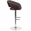Flash Furniture Faux Leather Adjustable Bar Stool in Brown