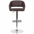 Flash Furniture Faux Leather Adjustable Bar Stool in Brown