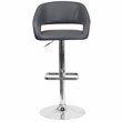 Flash Furniture Faux Leather Adjustable Bar Stool in Gray