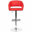Flash Furniture Faux Leather Adjustable Bar Stool in Red