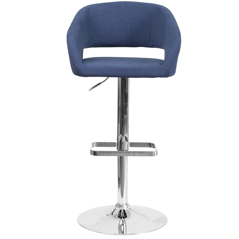 Flash Furniture Fabric Adjustable Bar Stool in Blue