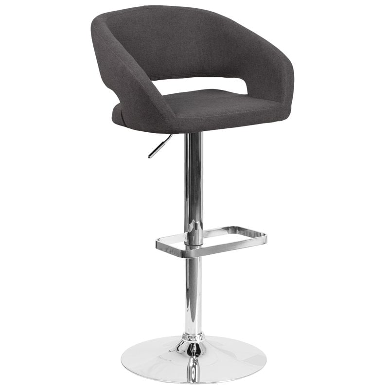 Flash Furniture Fabric Adjustable Bar Stool in Black