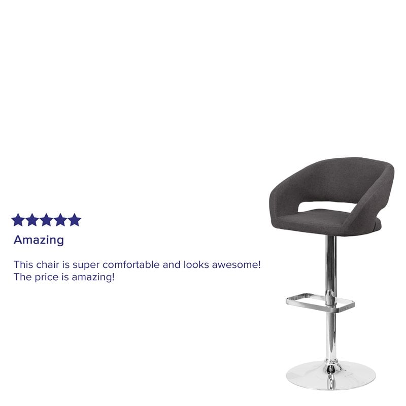 Flash Furniture Fabric Adjustable Bar Stool in Black