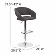 Flash Furniture Fabric Adjustable Bar Stool in Black